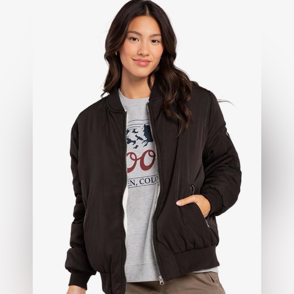 RSQ Women's Black Bomber Jacket - Free Shipping